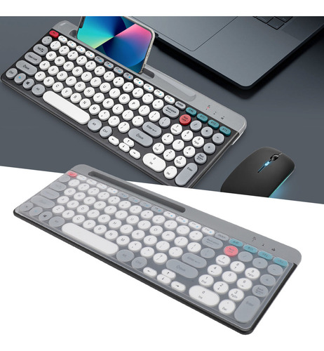 Set De Teclado Y Ratón Dual Mode Wireless Vintage Round