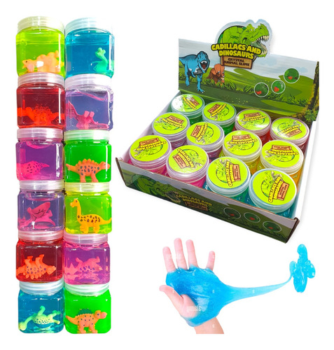 Slime Kit X12 Figuras Gel Moldeable Eco Dinosaurio Sorpresas