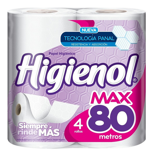 Imagen 1 de 9 de Papel Higienico Higienol 80 Mts 1518 Bolson 10 Packs De 4