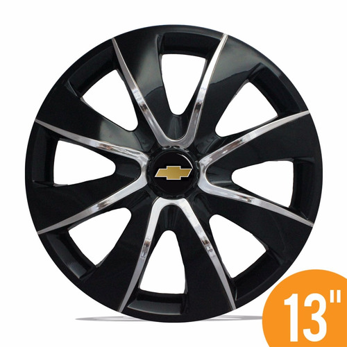 Calota Esportiva 13 Prime Preta Crome Gm Celta Corsa Prisma