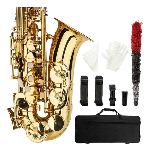 Set Saxofón Eb Alto Profesional Sax Gold Con Estuche,