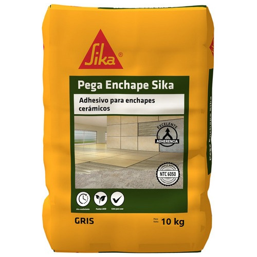 Pega Enchape Sika Gris Pegaenchape Para Interior X 10 Kg