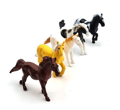 Set 12 Caballos En Tubo Manymals Piedras Arbol 16 Piezas
