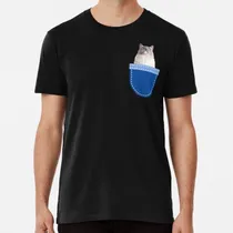 Comprar Remera Gato En El Bolsillo (gato Ragdoll) Algodon Premium