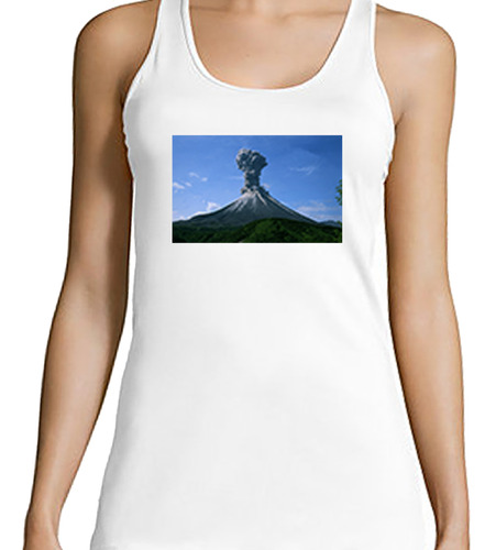 Musculosa Mujer Volcanes Humo Cenizas Erupcion Volcanica