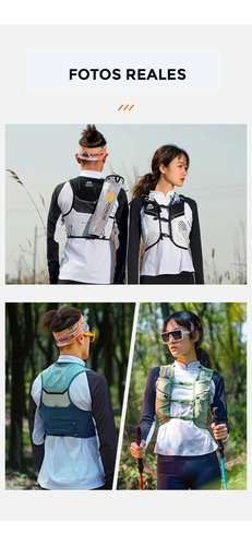 Chaleco Hidratacion 5lts Portabastones Trail Running Aonijie Verde Talle S