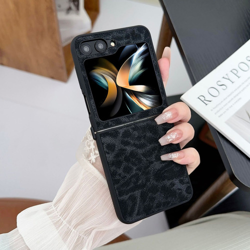 Funda Parches Leopardo Para Samsung Galaxy Z Flip 6/5/4/3