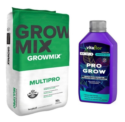 Sustrato Growmix Multipro 80lts Con Vitaflor Pro Grow 250ml