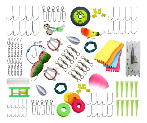 Combo De Anzuelos Cencerros Esmerillon Plomos Tanza Señuelos