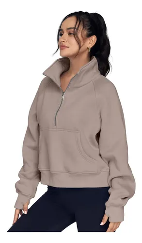 2023 Sudaderas Con Media Cierre Para Mujer Sudadera Corta