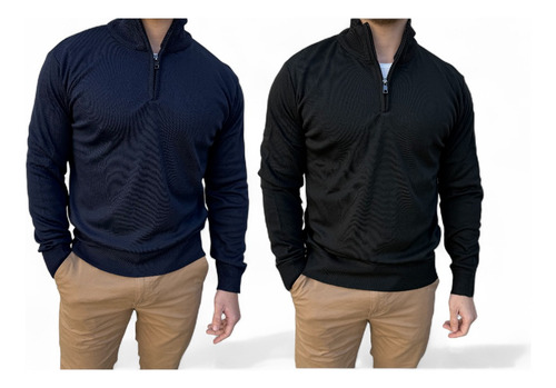 Sweater Hombre Medio Polera Importado Pack X 2 Cierre