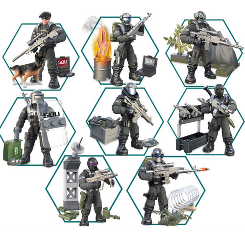 Figuras De Acción De Soldado Articulado From 1:36, 8 Piezas