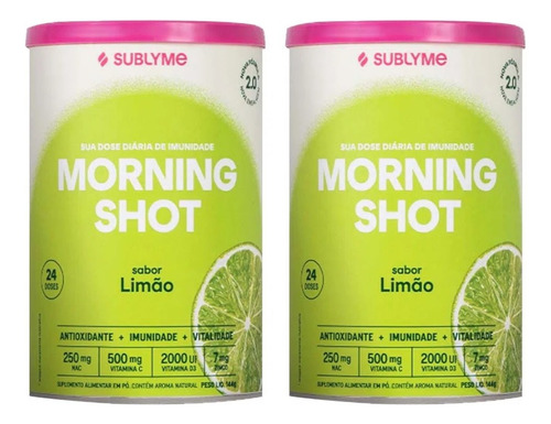 2x  Morning Shot Matinal Sublyme Lata 150g Cada