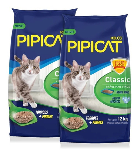 Arena Aglomerante Pipicat Classic Más Biodegradable 24 Kg 