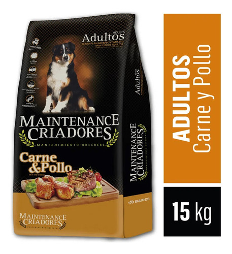 Alimento Maintenance Criadores  para perro adulto todos los tamaños sabor carne y pollo en bolsa de 15 kg