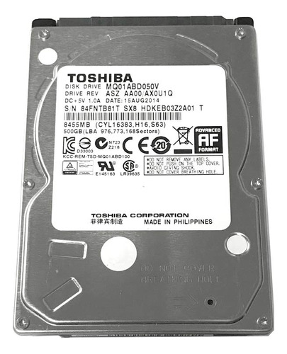 Toshiba 2.5 Inch Sata Disco Duro Para Portatil Rpm Cache 8