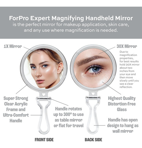 Espejo De Mano Forpro Expert 30x Doble Cara Plegable Color Del Marco