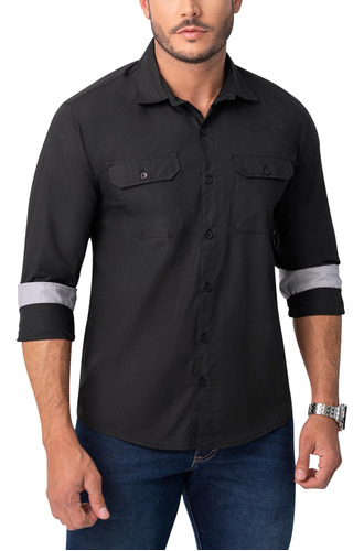 Camisa Michael Negro Para Hombre Croydon