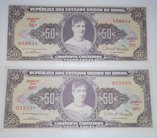 Cédulas Colecionáveis Cruzeiros Cr$ 50.00 C093 - Ano 1963 Fe