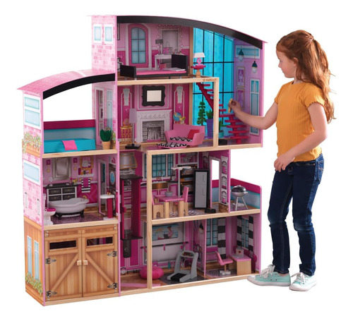 Casa De Muñecas De Madera Kidkraft Shimmer Mansion Para 12 M