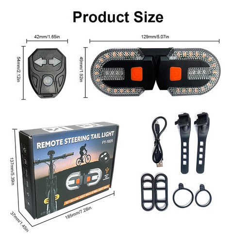 Luz Direccional Recargable Antirrobo Para Bicicleta
