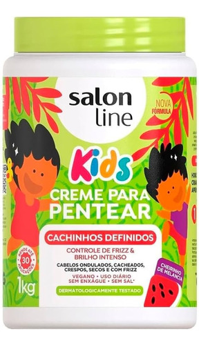 Salón Line Crema Peinar 1kg Kids Niños Hipoalergenica Rulos 