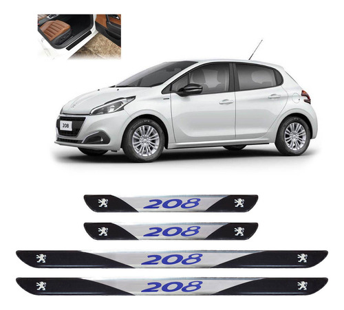 Soleira Porta Peugeot 208 2013 A 2020 4 Peças Sr01100