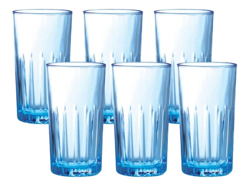 Set Vasos 6pz Cristal Vidrio 390 Modernos Grandes Resistente