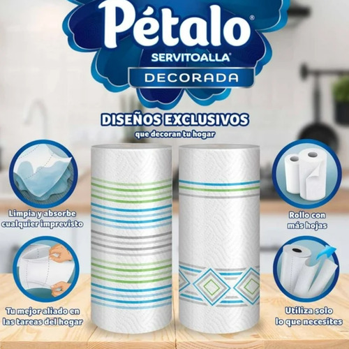 Servitoalla Pétalo Multicorte 6 Rollos De 180 Hojas Drop002