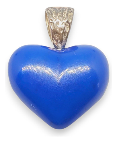 Dije Plata Resina Corazon Azul