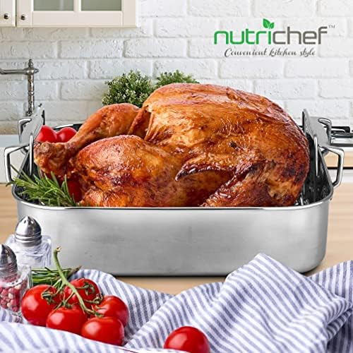 Nutrichef Asado Con Rejilla Pulida, Molde Para Asar Al Horno
