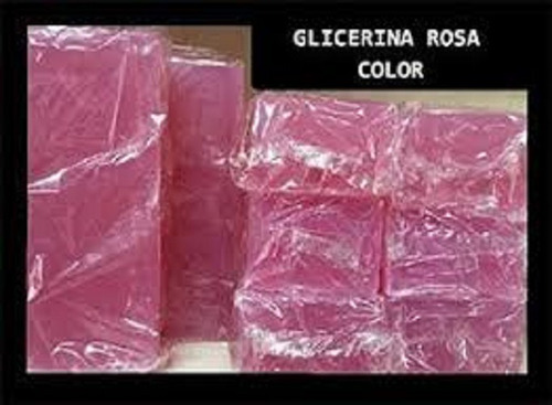 Jabon En Barra De Glicerina Color Rosa Peso Aprox 1 Kg