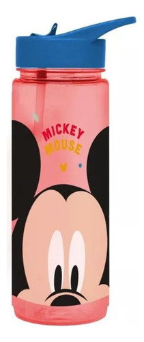 Garrafa Infantil Menino Com Canudo Mickey 650ml Disney Tuut Cor Vermelho