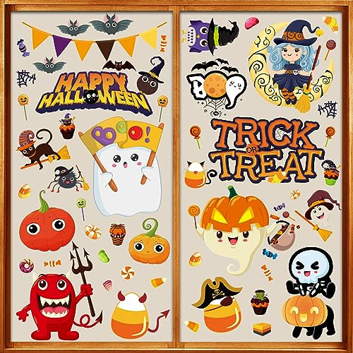 9 Hojas De Ventosas De Halloween Niños Decoraciones De...