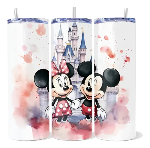 Termo Mickey Mouse Personalizado 600ml Popote + Cepillo M2