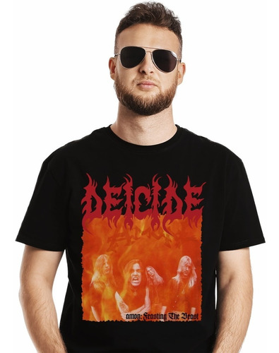 Polera Deicide Amon Feasting The Beast Metal Impresión Direc