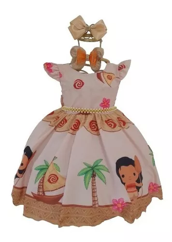 Roupa Da Moana Para Festa,fantasia Moana,criança,bebê