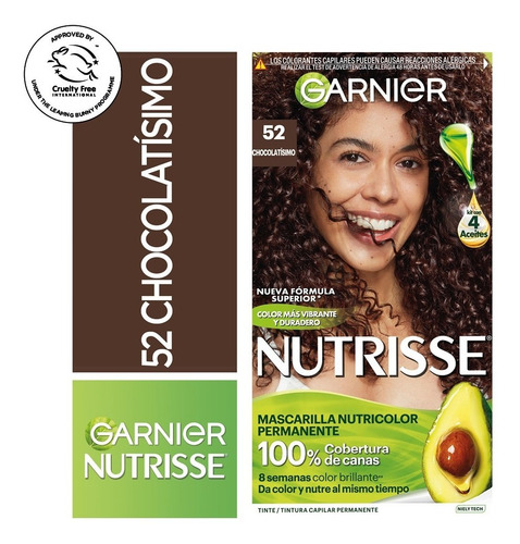 Tintura Garnier  Tono 52 Chocolatísimo Nutrisse