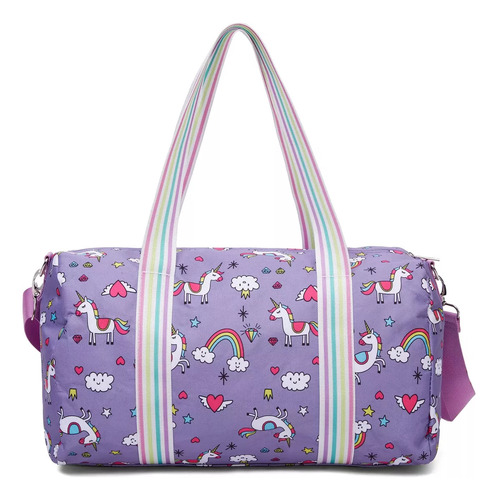 Set Mochila, Bolso Y Peluche Morado De Unicornio Para Niña