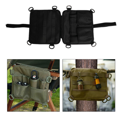 Bolsa Colgante Para Reposabrazos De Silla De Camping, Negro