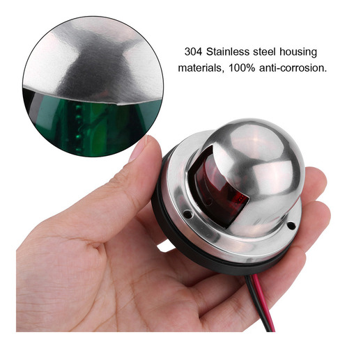 L0d Boat Navigation Marine 12 V, Acero Inoxidable, Led Rojo