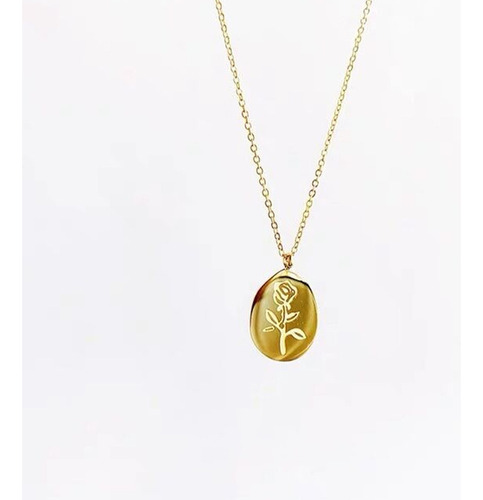 Collar De Marca Redondo Simple De Plata S925 De Estilo Corea