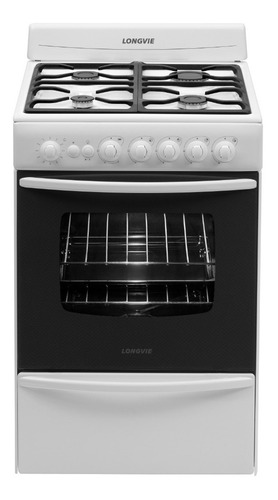 Imagen 2 de 3 de Cocina A Gas Longvie 13501bf 56cm Blanca Cajón Parrilla