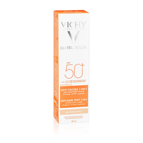 Imagen 4 de 4 de Protector solar Vichy Idéal Soleil Anti Manchas 3 en 1 para rostro en pomo FPS50 x 50 ml