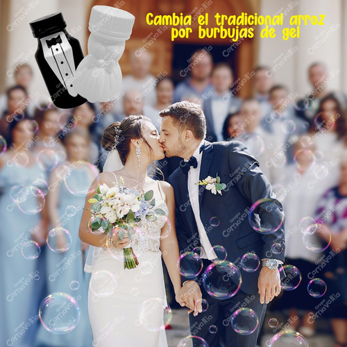 24 Burbujas Novia & Novio Burbujeros Smoking Fiesta Boda