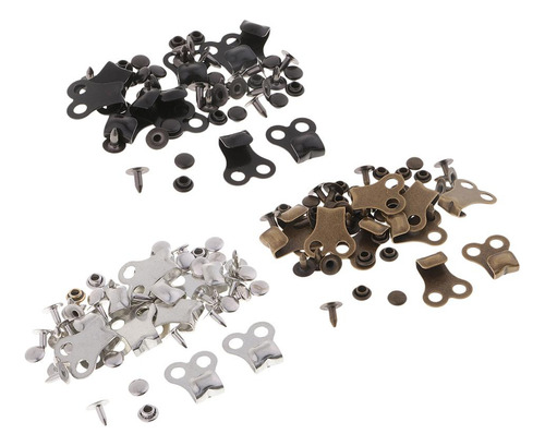 2 X 20 Unidades De Fijar Remache De Ropa Broche De Negro