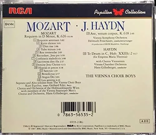 Cd - Mozart: Requiem, Ave, Verum Corpus /j. Haydn: Te Deum