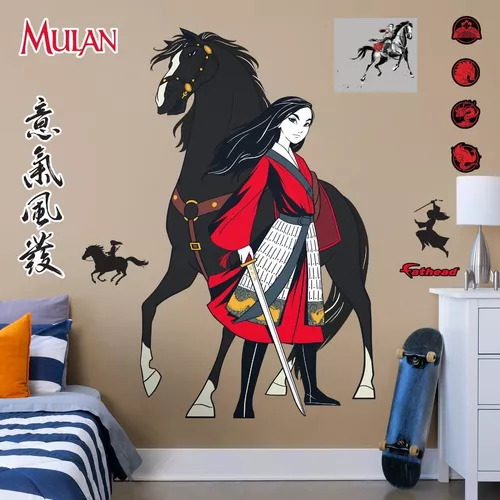 Vinilo Adhesivo Decorativo Sticker Pared Disney Mulan 1,5mts