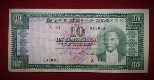 Billete 10 Liras Turquia 1963 Pick 161