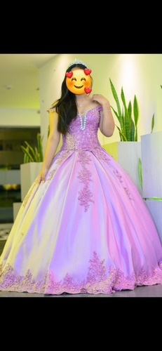  Vestido 15 Años Color Malva Con Accesorios